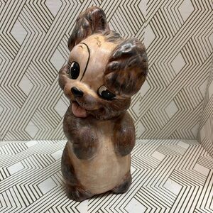 Vintage Puppy Bank Ceramic Hand Painted